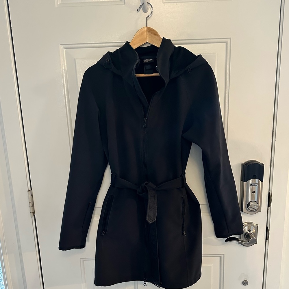 The North Face Black Hooded Soft Shell Long Jacket Women's